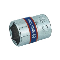 ลูกบ๊อกซ์สั้นขาว KING TONY NO.233510M 1/4&quot;Dr. Socket Shallow Chrome 10mm. 6P