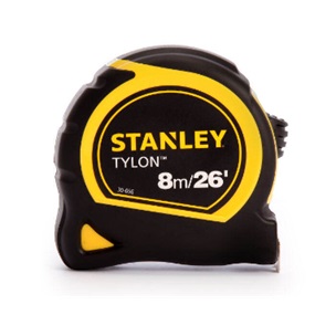 ตลับเมตรสีเหลืองหุ้มยาง STANLEY NO.STHT30656-8 (0-30-656N) Measuring tape , 8 M.