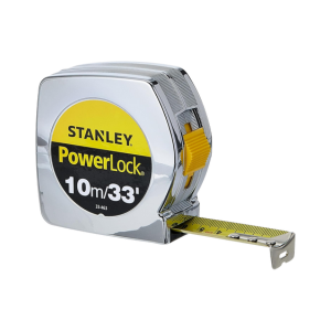 STANLEY NO.STHT33463-8 (0-33-463T) Powerlock Tape Size 10 M. ตลับเมตร สีเงิน