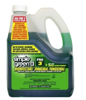 SIMPLE GREEN NO.30320 D Pro 3 : Disinfectant/Virucidal/Fungicidal, Size 1Gal.