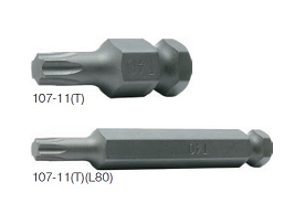 KOKEN NO.107-11(T)-L80-T50 Torx Bit Size T50, L 80mm. ดอกไขควงท๊อกซ์ แกน 11 มิล