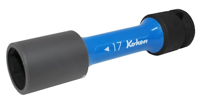 KOKEN NO.14145PM-110-17 1/2&quot;Dr. 17mm. 6P ลูกบ๊อกซ์ลม ขอบบางพิเศษ สีน้ำเงิน สำหรับล้อแม๊กซ์