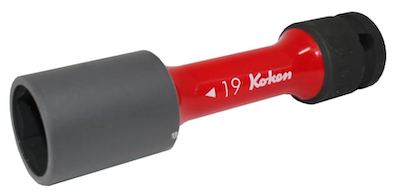 KOKEN NO.14145PM-110-19 1/2&quot;Dr. 19mm. 6P ลูกบ๊อกซ์ลม ขอบบางพิเศษ สีแดง สำหรับล้อแม๊กซ์