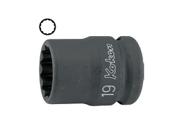 KOKEN NO.16406M-18 3/4&quot;Dr. Impact Socket Thin Wall 18mm. 12P ลูกบ๊อกซ์ลม สั้น ขอบบาง