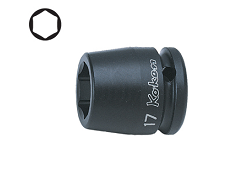 KOKEN NO.14400A-7/16 1/2&quot;Dr. Impact Sockets, L 38, 7/16&quot; 6P ลูกบ๊อกซ์ลม สั้น