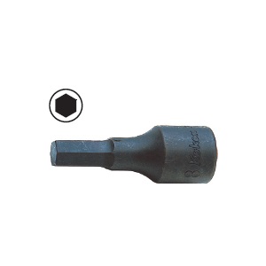 ลูกบ๊อกซ์เดือยโผล่ดำ 6P KOKEN NO.3012M-L52-3 3/8”Dr. Inhex Bit Socket, L 52mm. Size 3mm.