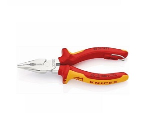 KNIPEX NO.08 26 145 T Needle-Nose Combination Pliers with Tether Attachment Point, 145mm.