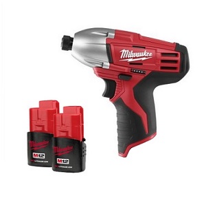 สว่านไร้สาย พร้อมกล่องเก็บ MILWAUKEE NO.C12IW-22C M12 impact wrench 1/2&quot;SD, 12V, 2pcs 1.5Ah