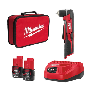 สว่านเจาะมุมฉากไร้สาย MILWAUKEE NO.C12 RAD-202C M12 Sub Compact Right Angle Drill  (Charger , 2 Battery)