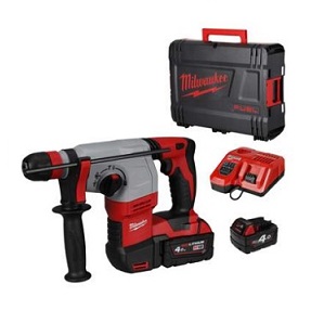 สว่านโรตารี่ไร้สาย (เปลี่ยนหัว) MILWAUKEE NO.HD18 HX-402C M18 Compact 3-mode SDS-Plus hammer drill 24mm. 18V 4 Ah (Charger , 2 battery)