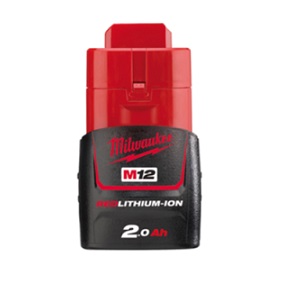 แบตเตอรี่ MILWAUKEE No.M12 B2 Battery 12V 2.0Ah High-Output : Lithium ion , 0.2 kg.