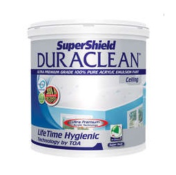 สีน้ำอะครีลิคภายในด้าน (ทาฝ้า) TOA No.M777 SUPERSHIELD DURACLEAN : Matt , 5 GL (White)