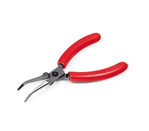 SNAP-ON NO.P91355A 45° Bent Needle Nose Pliers 5-1/2&quot; (Red)