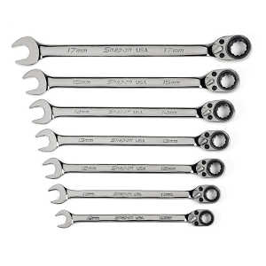 SNAP-ON NO.SOEXR707 Set Wrench Combination Flank Drive Plus Ratcheting Box/Open End 12P 7pcs.