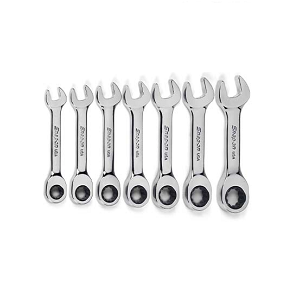 SNAP-ON NO.OXIR707 Set Wrench Combination Flank Drive Ratcheting Box/Open End Short 7pcs.