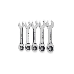 SNAP-ON NO.OXIRM705 Set Wrench Metric Combination Flank Drive Ratcheting Box/Open End Short 5pcs.