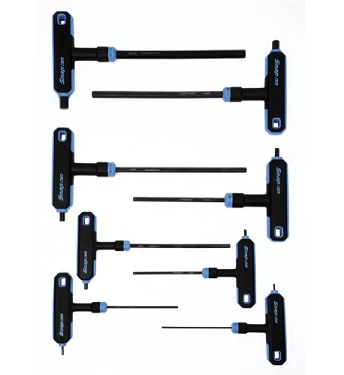 SNAP-ON NO.AWSGM800A (AWSGM800) Set Wrench Metric Hex Combination Tand L-Shape Soft Grip Blue Handle 8pcs.