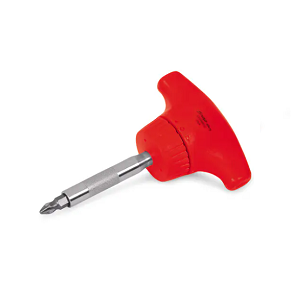 SNAP-ON NO.SSDMRT1R Screwdriver Ratcheting Magnetic T-Handle Stubby Red 3-15/16&quot;