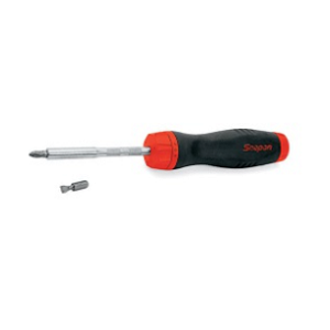 SNAP-ON NO.SGDR44C Screwdriver Ratcheting Soft Grip Standard Red