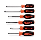 SNAP-ON NO.SGDX60BO Set Screwdriver Combination Instinct Soft Handle Orange 6 pcs.