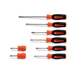 SNAP-ON NO.SGDX80BO Set Screwdriver Combination Instinct Soft Handle Orange 8 pcs.