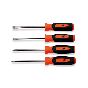 SNAP-ON NO.SGDX40BO Set Screwdriver Combination Mini Tip Flat Tip/PHILLIPS Soft Grip Orange (4 pcs.)