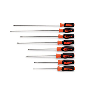 SNAP-ON NO.SHDXL80O Set Screwdriver Combination Cabinet Flat Tip/PHILLIPS Orange Handle (8 pcs.)