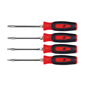 SNAP-ON NO.SGTX40BR Set Screwdriver TORX Mini-Tip Soft Grip Red (4pcs.)