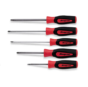 SNAP-ON NO.SGDDP50BR Set Screwdriver Phillips Tip Instinct Soft Handle Diamond Tip 5pcs.