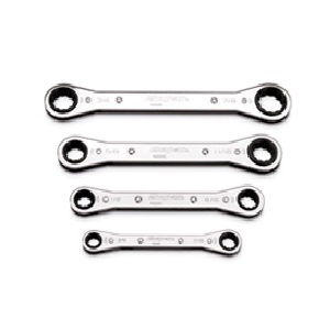 SNAP-ON NO.RB604C Set Wrench Ratcheting Box 0 Offset 12P (4 pcs.) (3/8&quot; to 7/8&quot;)