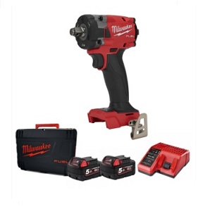 บ๊อกซ์กระแทกไร้สาย MILWAUKEE No.M18FIW212-502C Compact Impact Wrench (339N.m) 18V 5 Ah