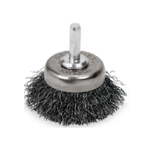 BLUE-POINT No.AC241B Wire Brush Hollow End Crimped Cup 2 1/2&quot; Brush Diameter 1/4&quot; Shank/Arbor