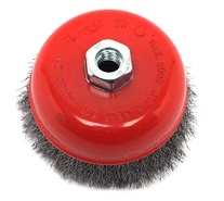 BLUE-POINT No.AC343A Wire Brush Crimped Cup 4 Brush Diameter 5/8&quot;-11 Shank/Arbor