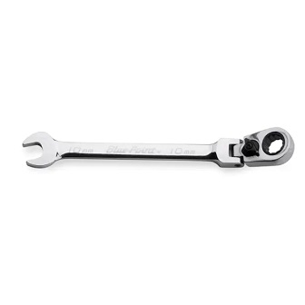 BLUE-POINT NO.BOERMF10A Wrench Metric Flex Head Ratcheting Box/Open End Standard 12˚Offset 10mm. 12P