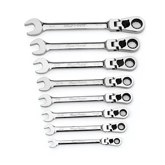 BLUE-POINT NO.BOERF708A Set Wrench Ratcheting Box/Open End Short 12˚Offset , 5/16&quot;-3/4&quot; (8pcs.)