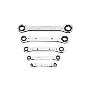 BLUE-POINT NO.RBZ605 Set Wrench Ratcheting Box Latch-On 0° Offset 1/4&quot;-5/16&quot; to 3/4&quot;-7/8&quot; (5pcs.)