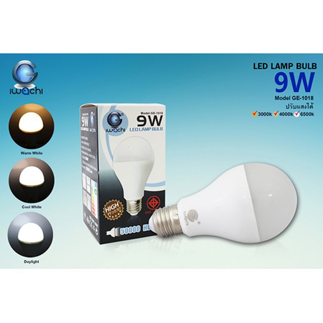 หลอดไฟ IWACHI NO.04-I0984/IWC BULB-A10901 9W WARMWHITE 3000K