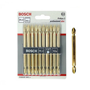 ดอกไขควง BOSCH No.2608521043 Screw bit PH2 , 110 mm. (10 pcs/ea) Gold