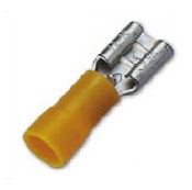 หางปลาเสียบตัวเมียแบน (แบบหุ้ม) KENION No.YF250 Insulated female connectors , 2.63-6.64 mm. : YELLOW