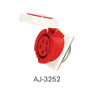 เต้ารับฝังหน้าเฉียงกันน้ำ QUBIX No.AJ-3252 WaterProof Straight panel socket ,3P+N+E 32A IP67