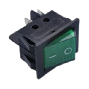 สวิตซ์ไฟโชว์ตัวใหญ่ 4 ขา NO.IRS-201-3A3 Rocker Switch :Green , 220VAC