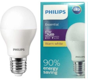 หลอดแอลอีดี PHILIPS LED Bulb 5w E27 A60 3000K Warmwhite