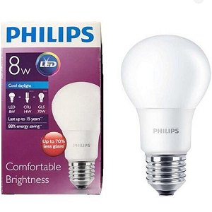 หลอดแอลอีดี PHILIPS LED Bulb 8w E27 A60 6500K Daylight