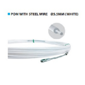 ฟิชเทป TAKAMURA NO.PS5515 Pom with steel wire , 5.5 mm. x 15 m. (WHITE)