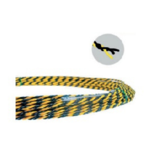 ฟิชเทป TAKAMURA NO.T0730  PET Tri-Twisted 7 mm. x 30 m. (BLACK/YELLOW)