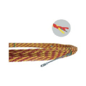 ฟิชเทป TAKAMURA NO.TS0730  PET Tri-Twisted with Steel core 7 mm. x 15 m. (RED/YELLOW)