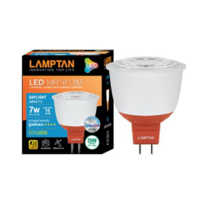 หลอดไฟ MR16 ชนิดหรี่ไฟ  LAMPTAN No.LED MR16 DIMMABLE 220V 7W Warmwhtie GU5.3