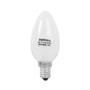 หลอดจำปาแก้วฝ้าขั้วเกลียว PHILIPS Candle Bulb E25 220V , 25W