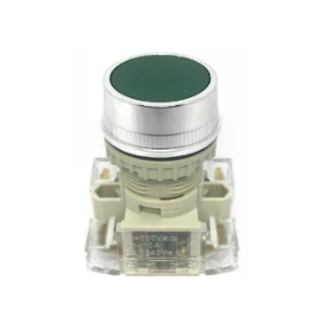 สวิตซ์กดมีไพล๊อตแลมป์-หัวเรียบ TEND No.T2IFR-G Push button switch smooth head , 22 mm. (Green)