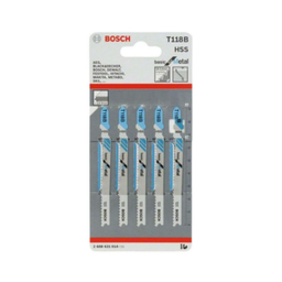 [X08080] ใบเลื่อยจิ๊กซอว์ เหล็ก BOSCH No.T118B (2608631014) Jigsaw blade , Steel (5 Pcs./Ea)